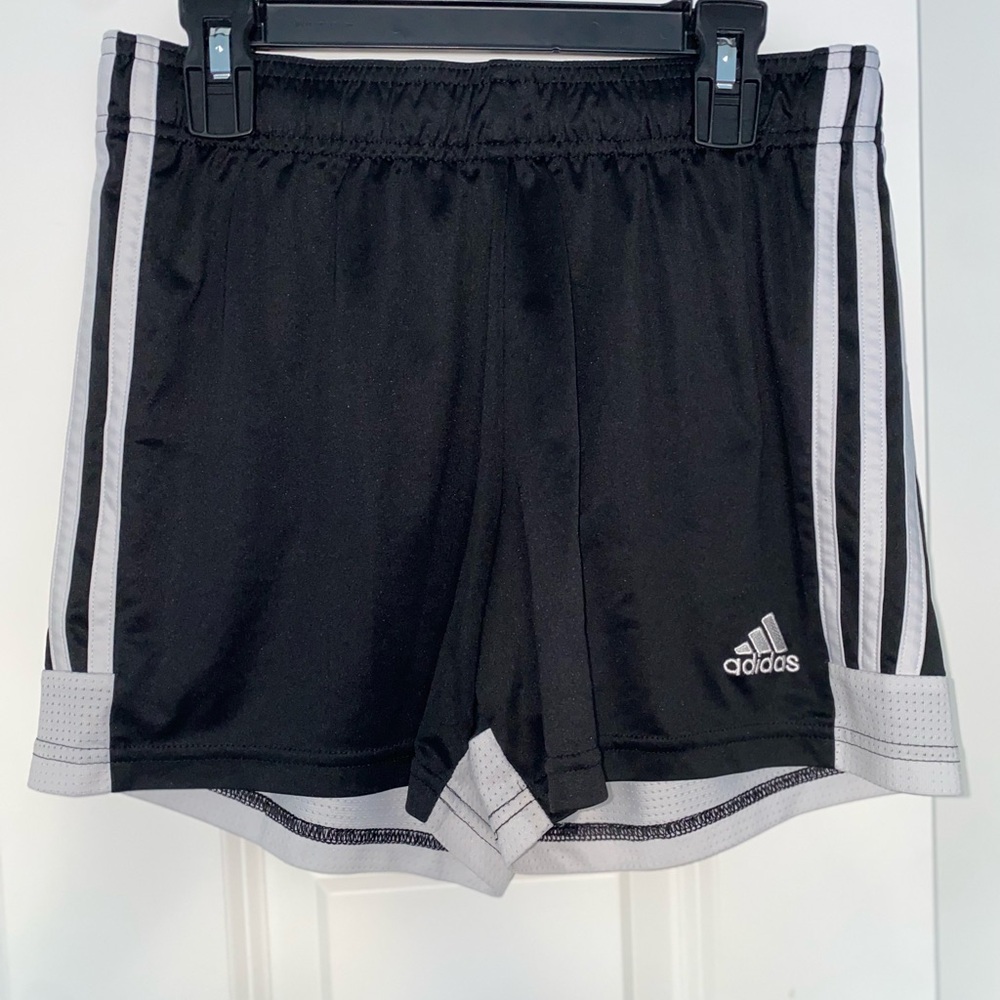 Adidas Black Sports Shorts with White Accents